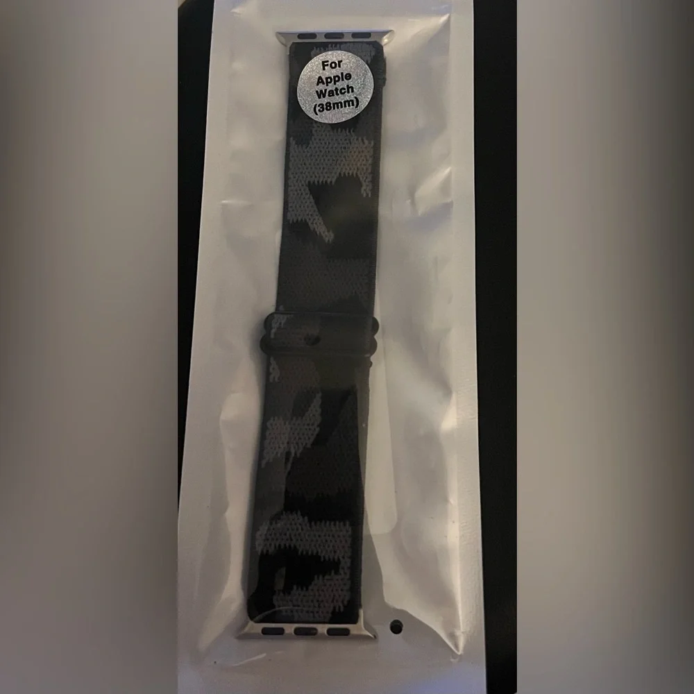 Set of 2 -Apple Watch NWT CamouflageWatch Strap 38mm/40 and Silvertone Hexchain